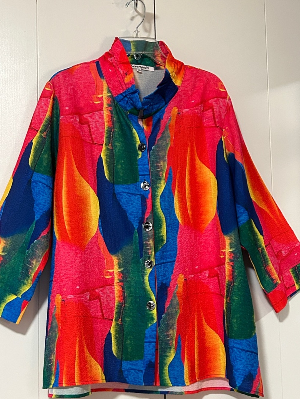 Serengeti Vibrant Multicolor Abstract Button-Up Blouse